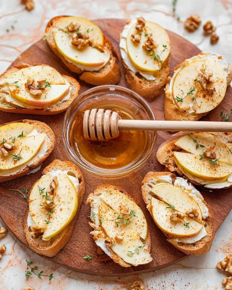 Apple Brie Crostini with Honey and Walnuts Recipe