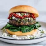 Greek Turkey Burgers with Feta, Spinach, and Sun-Dried Tomatoes Recipe