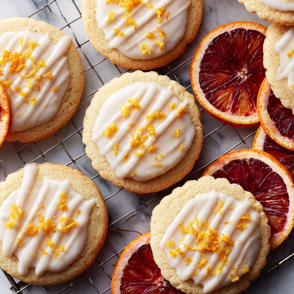 Orange Shortbread Cookies with Bright Citrus Glaze Recipe