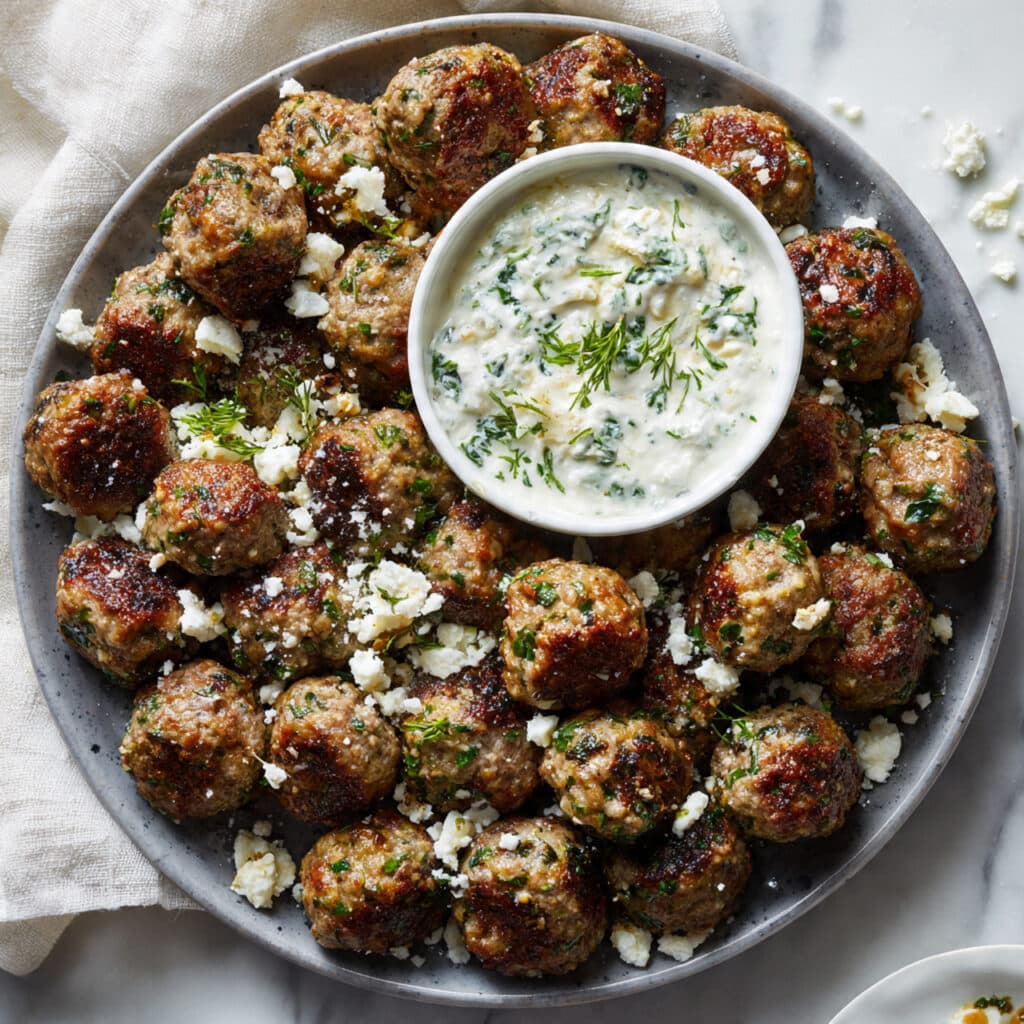 Greek Meatballs with Tzatziki Sauce Recipe