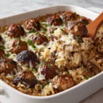French Onion Meatballs and Rice Recipe