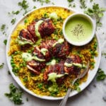 Peruvian Chicken and Rice with Green Sauce Recipe