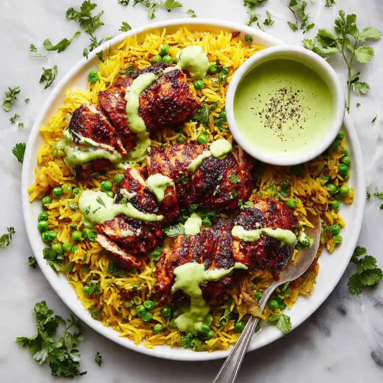 Peruvian Chicken and Rice with Green Sauce Recipe