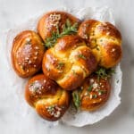 Mozzarella Stuffed Rosemary and Parmesan Soft Pretzels Recipe