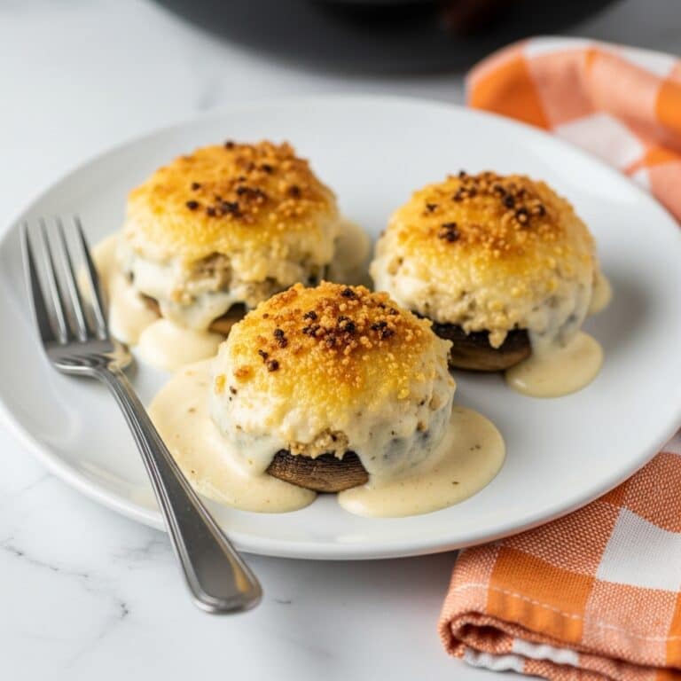 Longhorn Copycat Stuffed Mushrooms with Cheddar and Alfredo Recipe