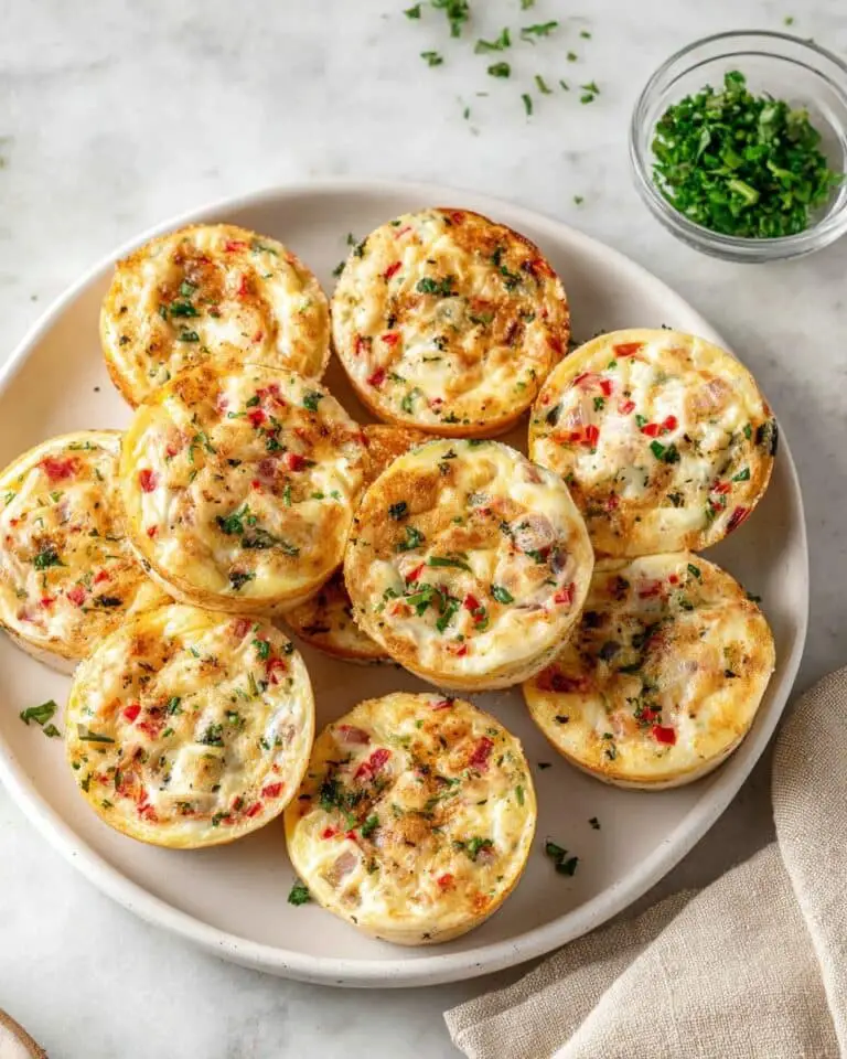 Cheesy Starbucks Copycat Egg White Bites with Red Bell Pepper, Spinach, and Cottage Cheese Recipe