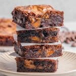 Rolo Brownies with Salted Caramel Drizzle and Sea Salt Recipe