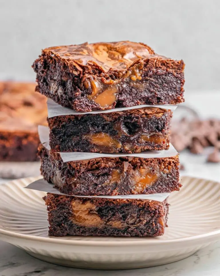 Rolo Brownies with Salted Caramel Drizzle and Sea Salt Recipe