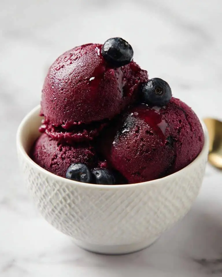 No Churn Blueberry Lemon Sorbet Recipe