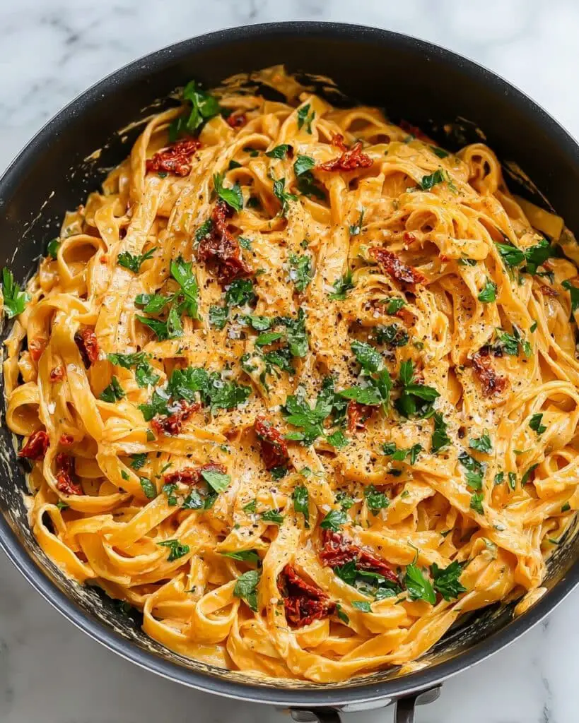 Vegan Creamy Sun Dried Tomato Pasta Recipe