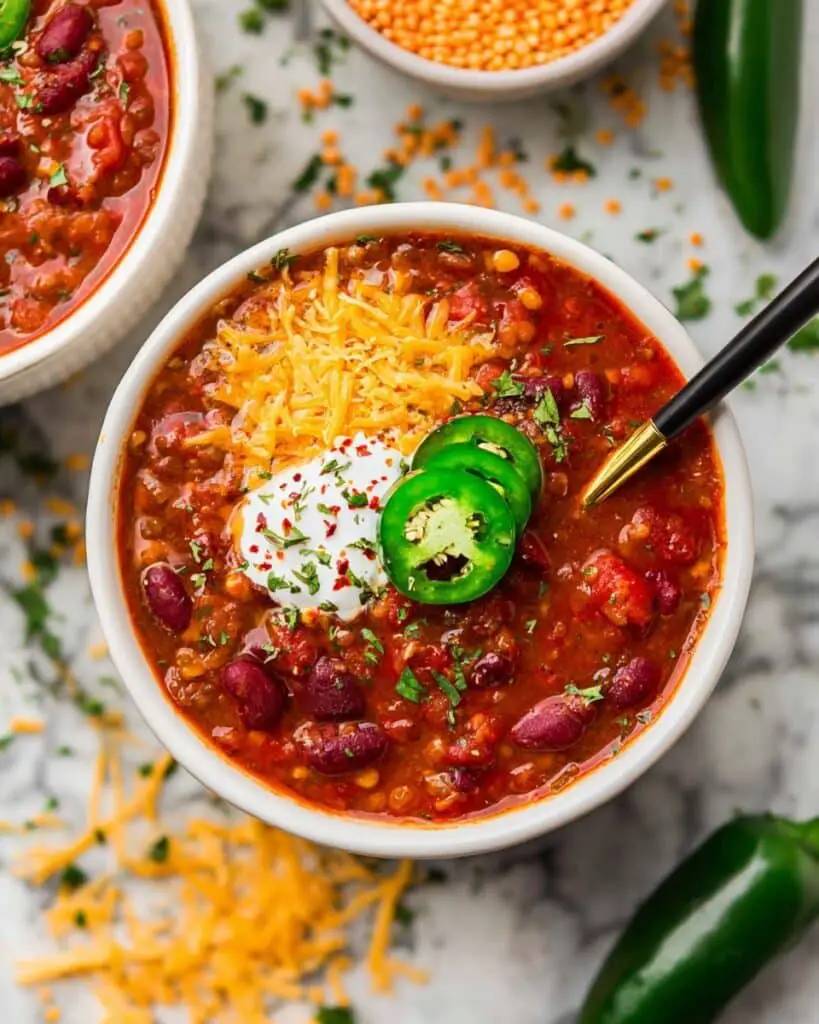 Easy Crock Pot Lentil Chili Recipe