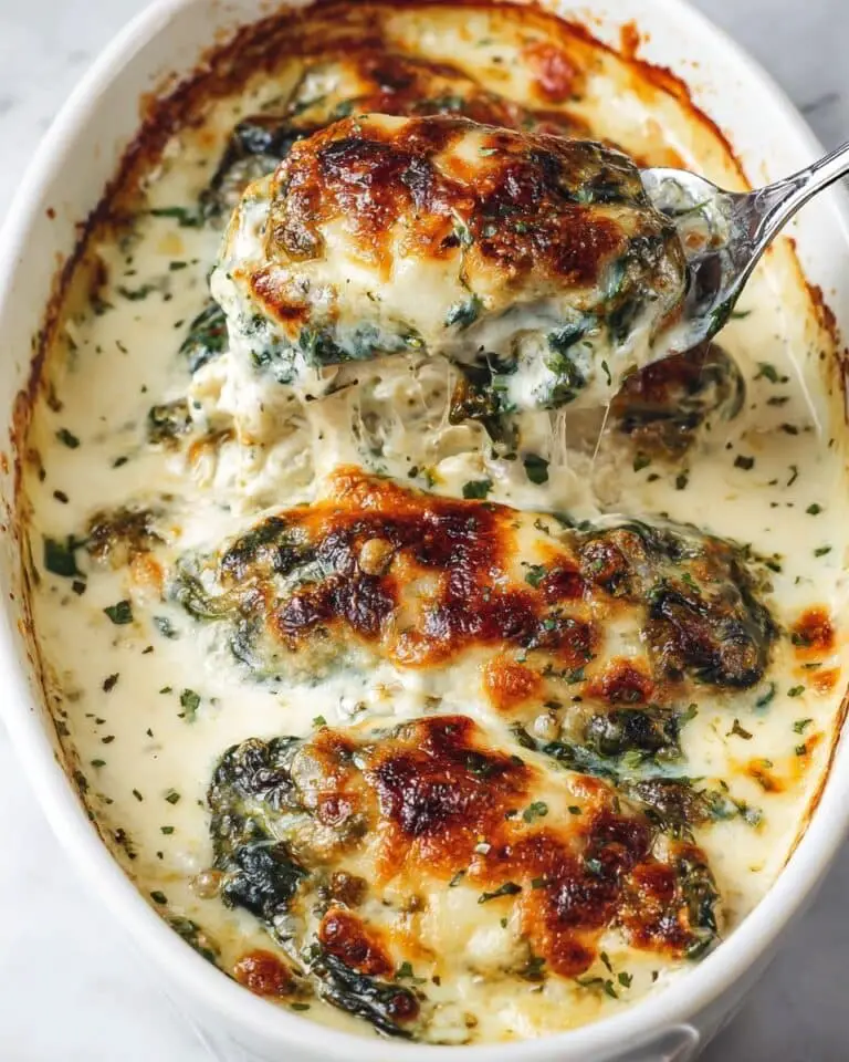 Spinach Chicken Casserole with Cream Cheese and Mozzarella Recipe