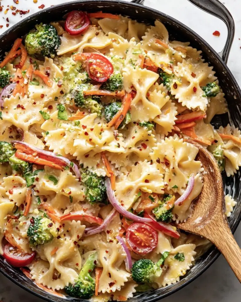 Vegan Pasta Primavera with Creamy Garlic Cashew Sauce Recipe