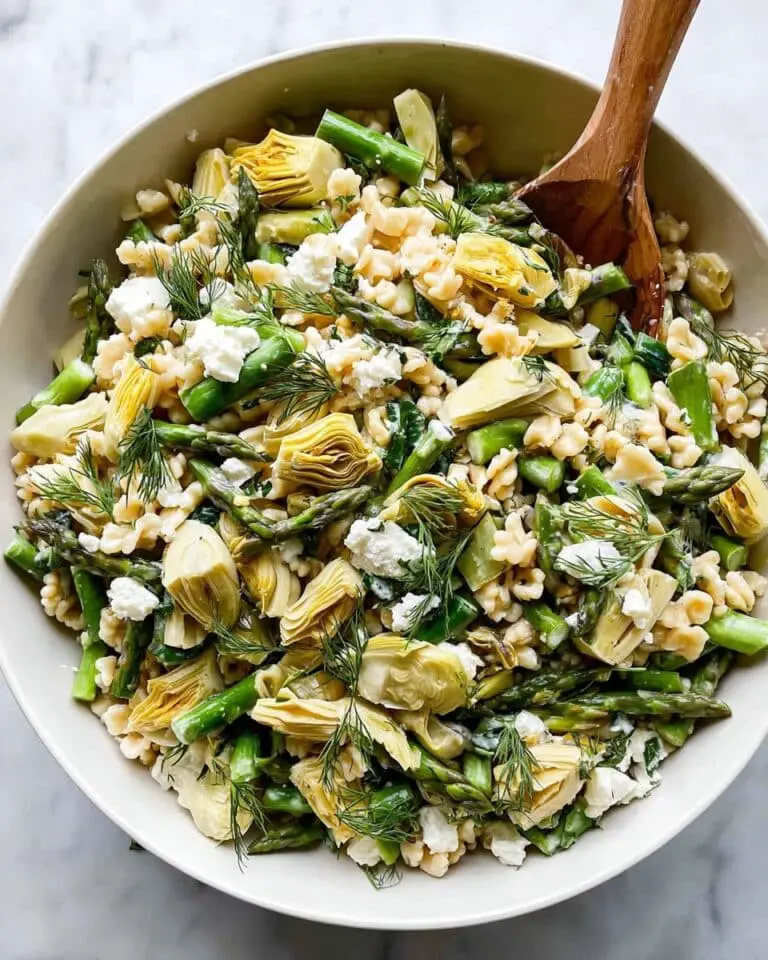 Orzo Salad with Asparagus, Artichoke Hearts, and Feta Recipe