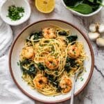 Lemon Garlic Shrimp Pasta with Spinach Recipe