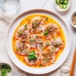 Hamachi Crudo with Yuzu Soy Dressing and Pickled Shallots Recipe