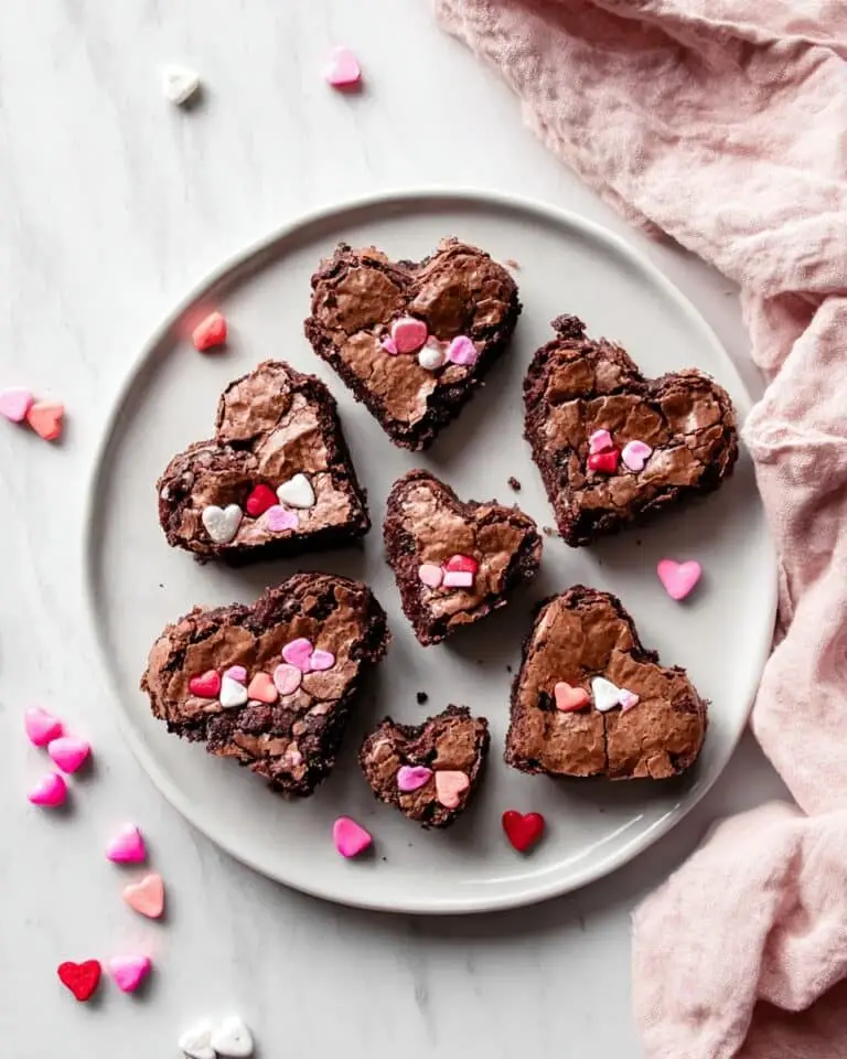 Chocolate Heart Shaped Brownies Recipe