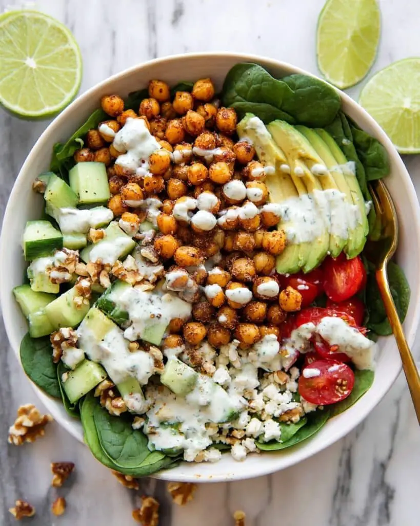 Crispy Chili Lime Garbanzo Beans Salad Recipe