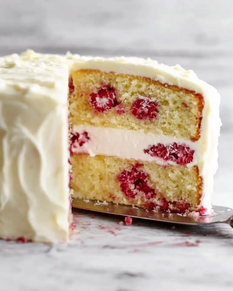Raspberry Lemon Cake with Lemon Buttercream Frosting Recipe
