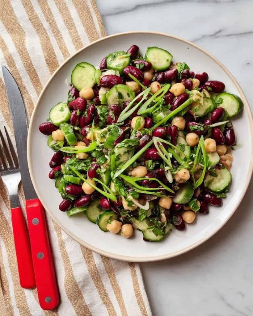 High-Protein Vegan Kidney Bean Salad with Lemon-Garlic Dressing Recipe