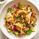Potsticker Salad with Crispy Gyoza and Sesame-Ginger Vinaigrette Recipe