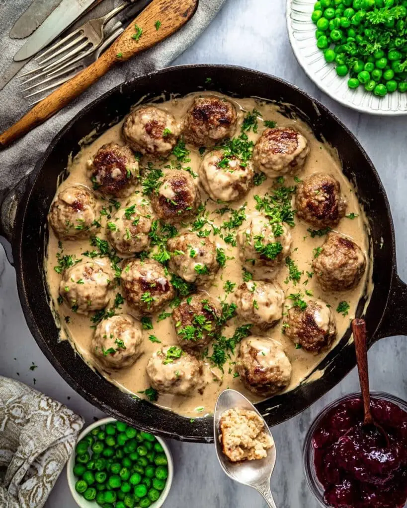 Authentic Swedish Meatballs with Creamy Lingonberry Gravy Recipe