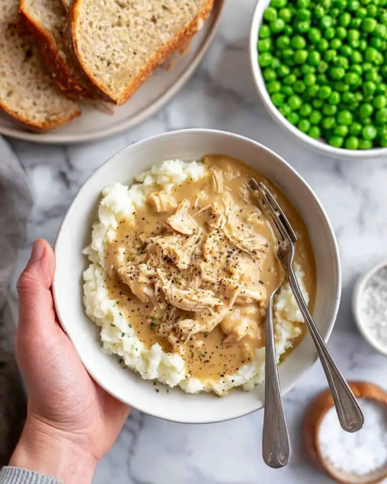 Creamy Chicken and Gravy Over Mashed Potatoes Recipe
