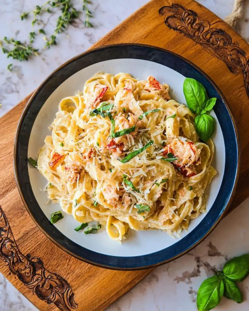 Lobster Pasta with Herb Parmesan Sauce Recipe