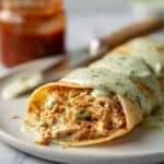 Easy Buffalo Chicken Burritos with Hatch Pepper Queso Recipe