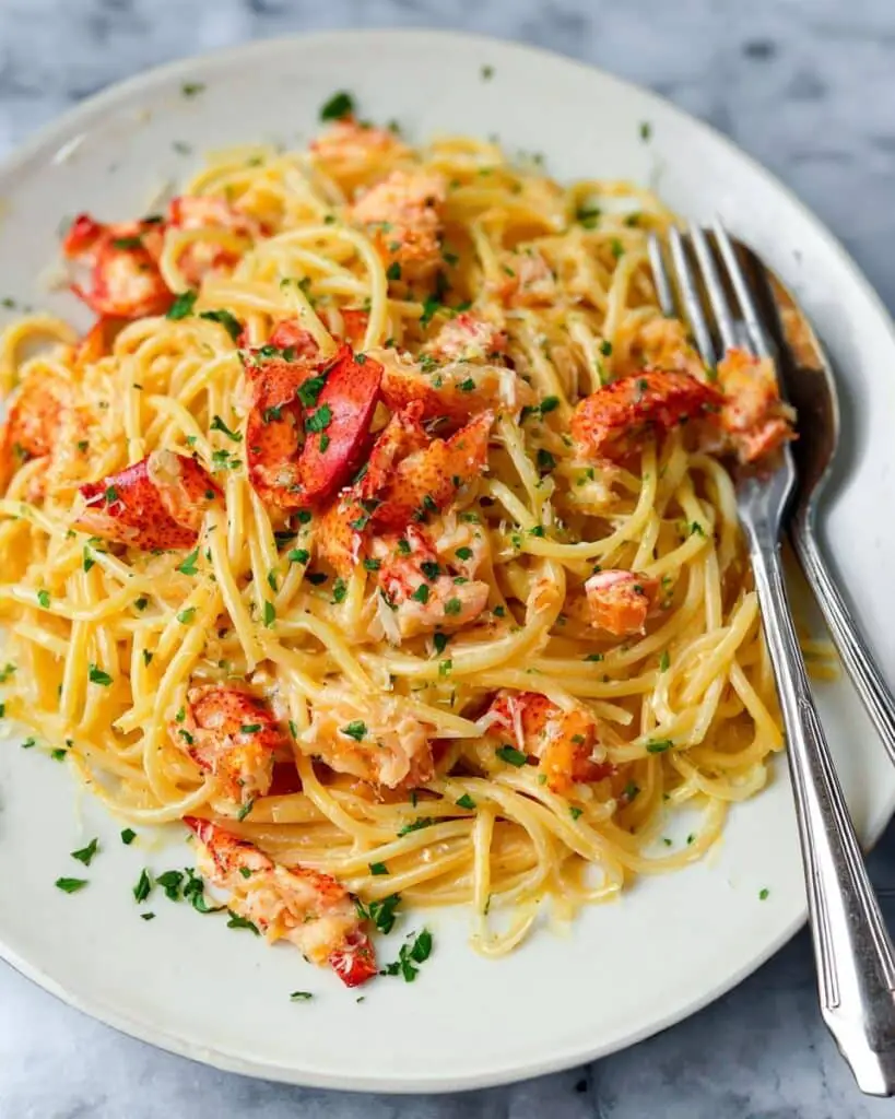 Lobster Pasta with Fresh Herbs and Cream Recipe