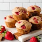 Vegan Strawberry Muffins (Healthy + Easy) Recipe