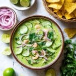 Aguachile: Spicy Ceviche-Style Shrimp Salad with Lime, Cilantro, and Fresh Vegetables Recipe
