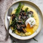 Parmesan Polenta with Vegetables and Poached Eggs Recipe