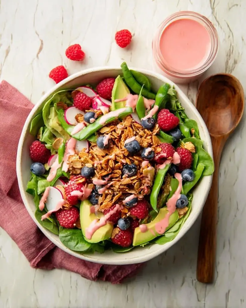 Easter Salad with Maple Ginger Roasted Almonds and Fresh Berries Recipe