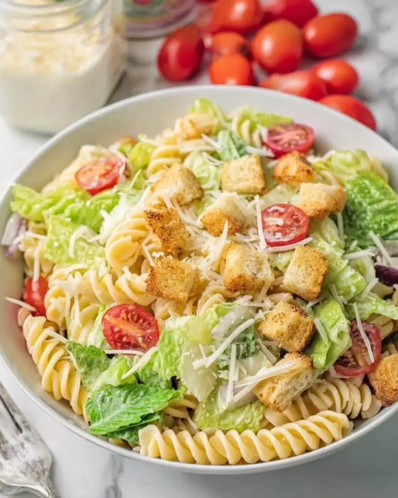 Caesar Pasta Salad with Avocado Recipe