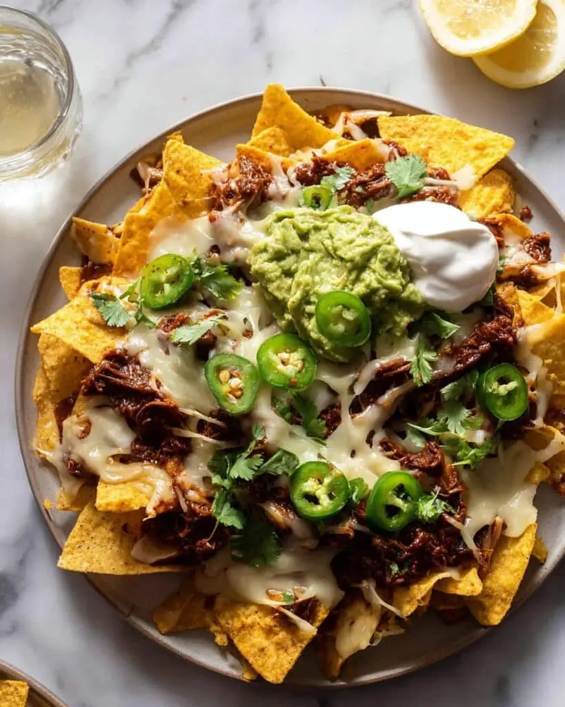 Chicken Nachos with Quick Guacamole Recipe