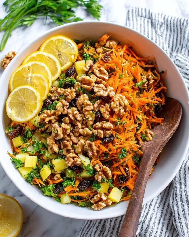 Crunchy Carrot Raisin Salad with Pineapple and Honey Lemon Dressing Recipe