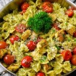 Chicken Pesto Pasta with Cherry Tomatoes and Parmesan Recipe