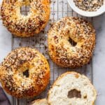 Baked Protein Bagels with Cottage Cheese and Toppings Recipe