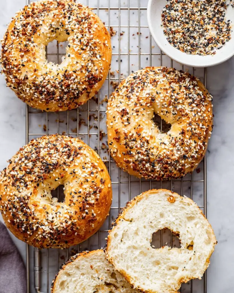 Baked Protein Bagels with Cottage Cheese and Toppings Recipe