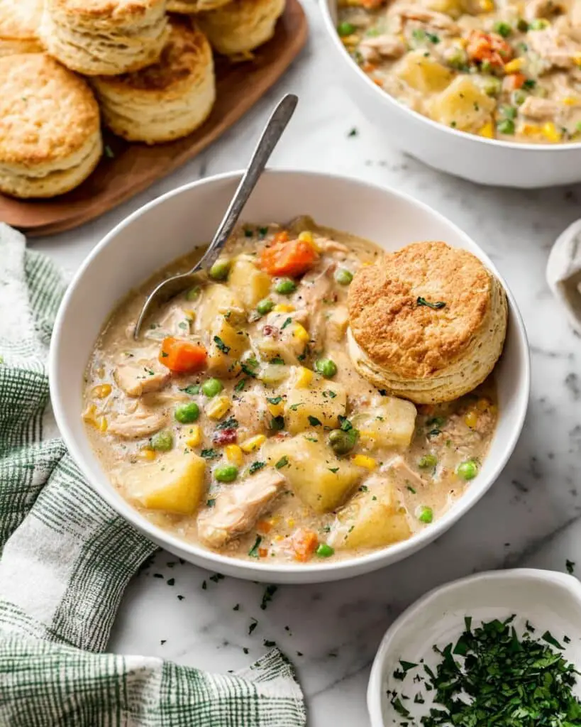 Slow Cooker Chicken Pot Pie Soup Recipe