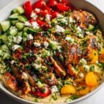 Grilled Chicken with Pepperoncini Garlic Butter and Cucumber Salad Recipe