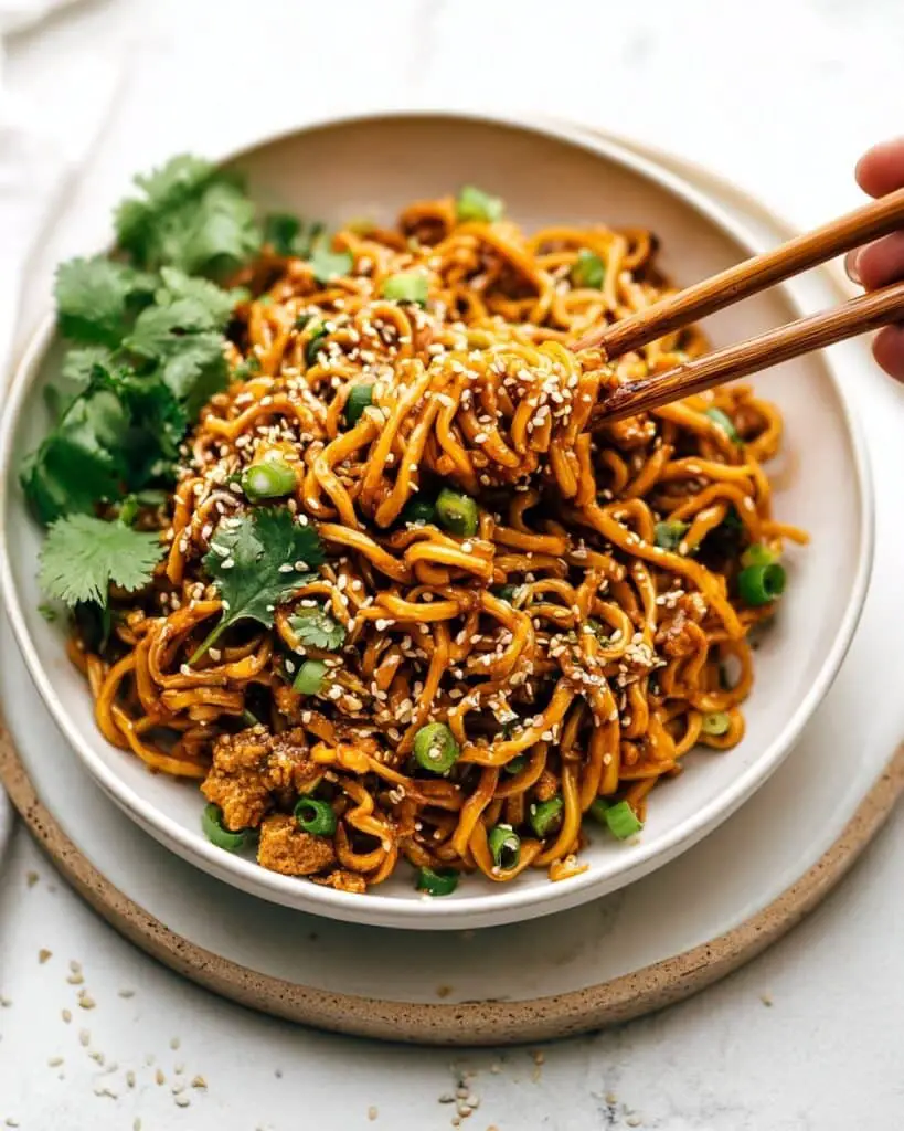 Saucy Gochujang Noodles with Chicken Recipe