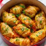 Stuffed Cabbage Rolls with Meat, Rice, and Tomato Sauce Recipe