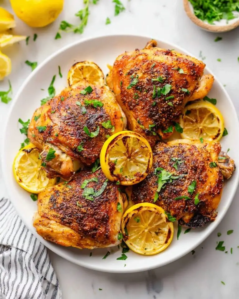 Oven Baked Lemon Pepper Chicken Thighs Recipe