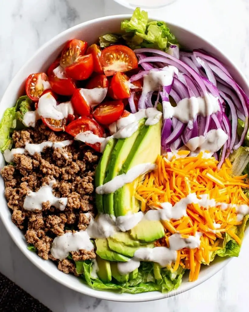 Burger Bowl: A Quick and Tasty 20-Minute Ground Beef Salad Recipe