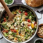 Lemon Garlic Orzo with Roasted Vegetables Recipe