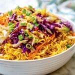 Crunchy Ramen Noodle Salad with Cabbage, Carrots, and a Sweet Tangy Dressing Recipe
