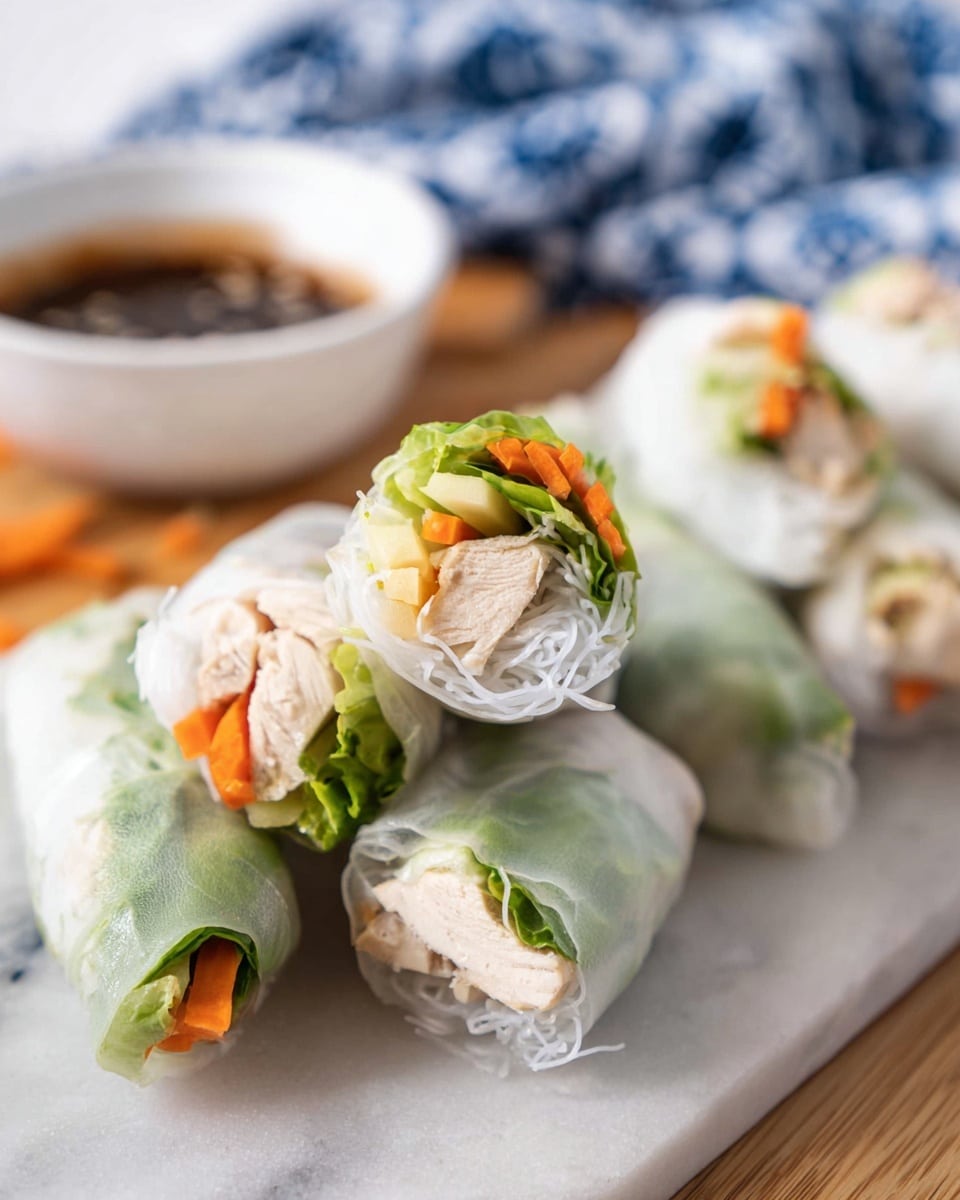 Chicken Spring Rolls with Teriyaki Dipping Sauce: Fresh & Tasty