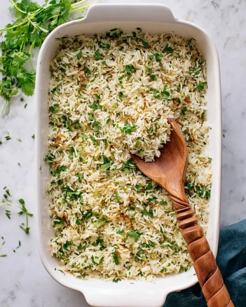 Herb Baked Rice with Fresh Parsley and Lemon Recipe